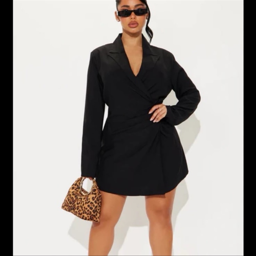 Fashion Nova Black Long Sleeve Dress
